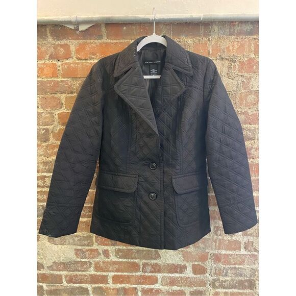 New York & Co Black Quilted Ladies Jacket Size Medium - Picture 1 of 13